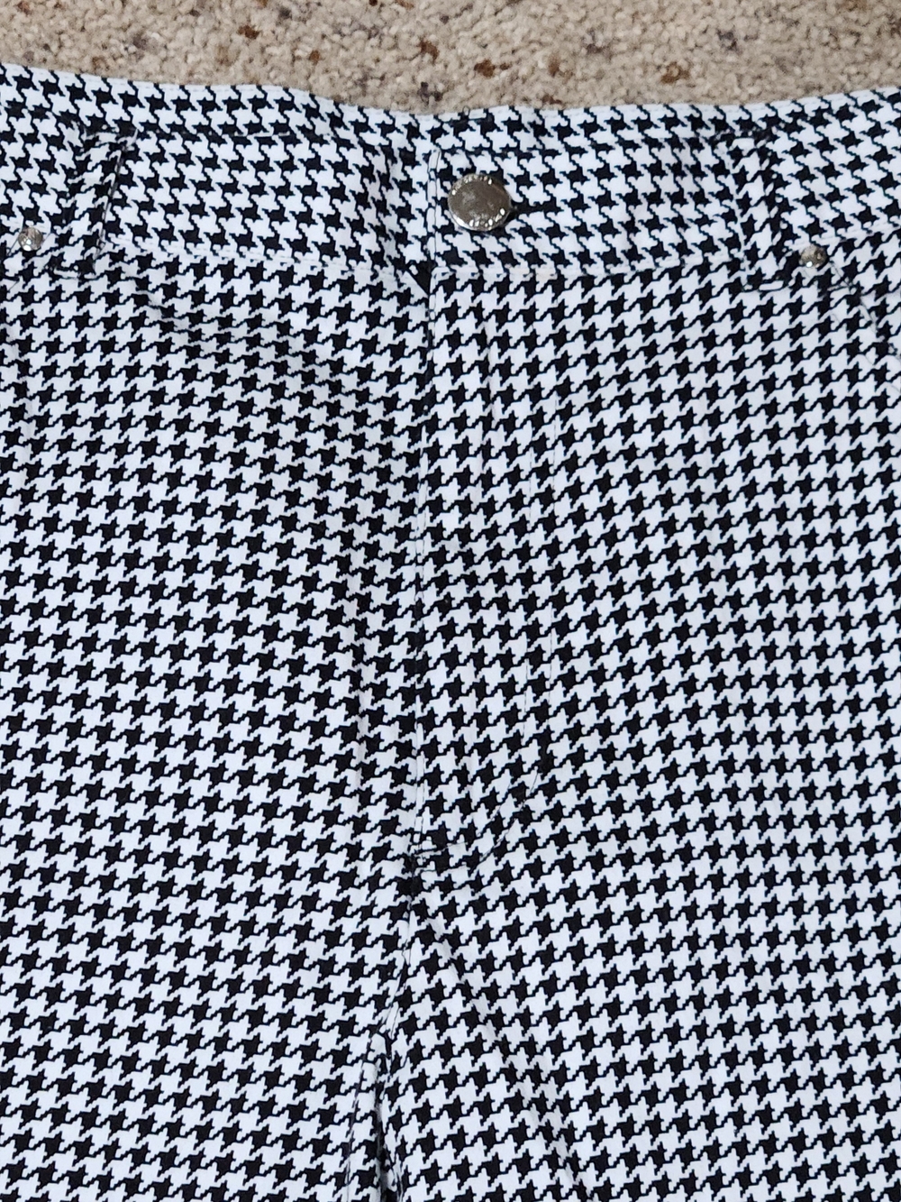 Lauren Ralph Lauren Houndstooth Crop Pants Black White Size 16 NWOT - Picture 5 of 7